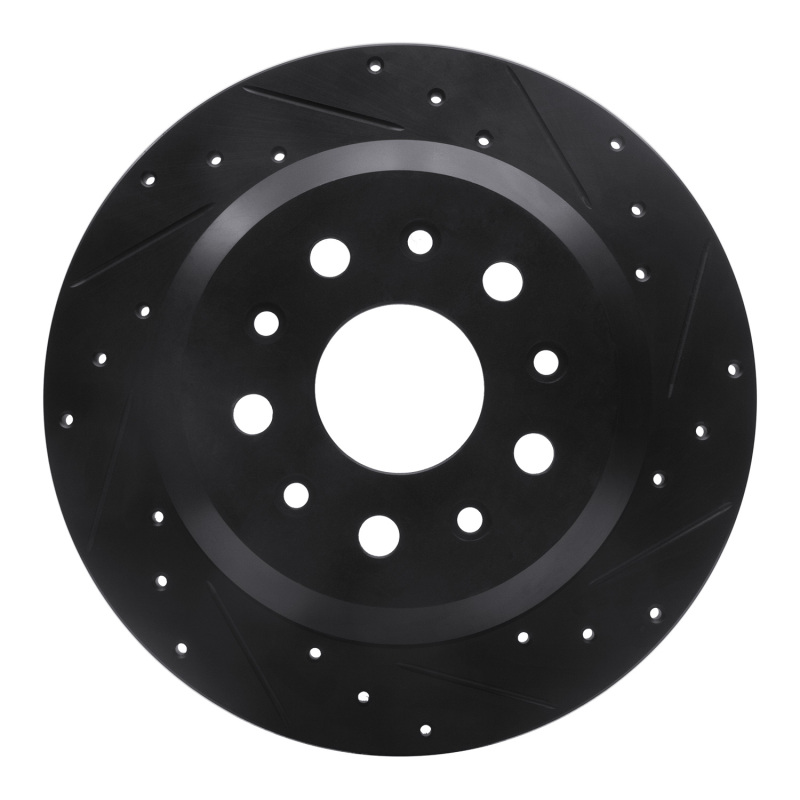 Jeep Wrangler Brake Rotor (1) - Rear Right - R1 Concepts - Drilled & Slotted - Black - `18-`25 Jeep Wrangler Brake Rotor (1) - Rear Right - R1 Concepts - Drilled & Slotted - Black - `18-`25